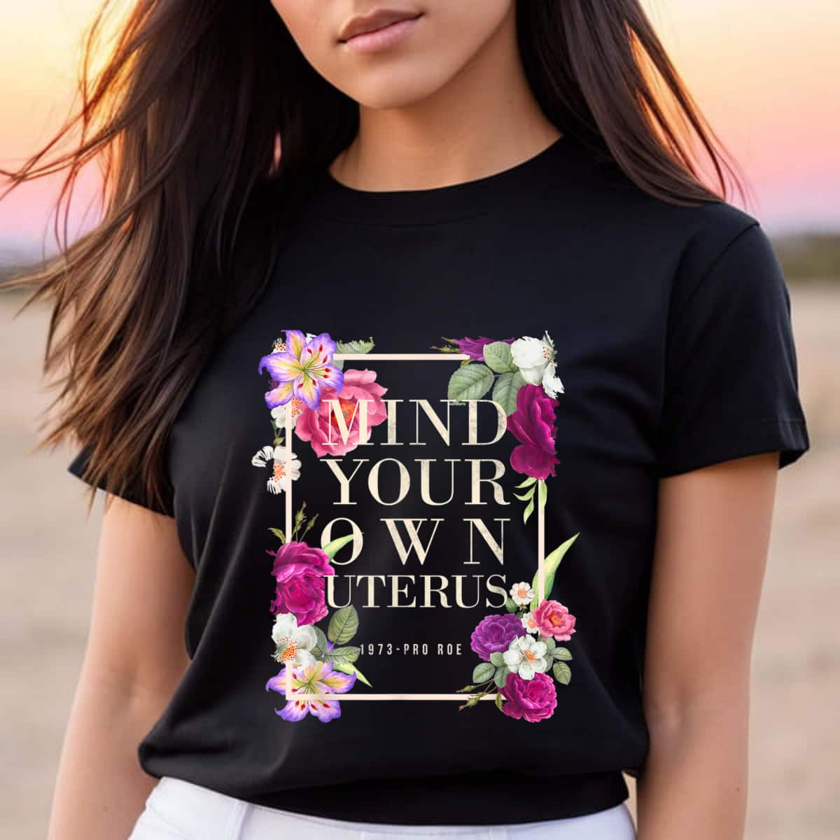 Mind Your Own Uterus Abortion Right Floral T-Shirt