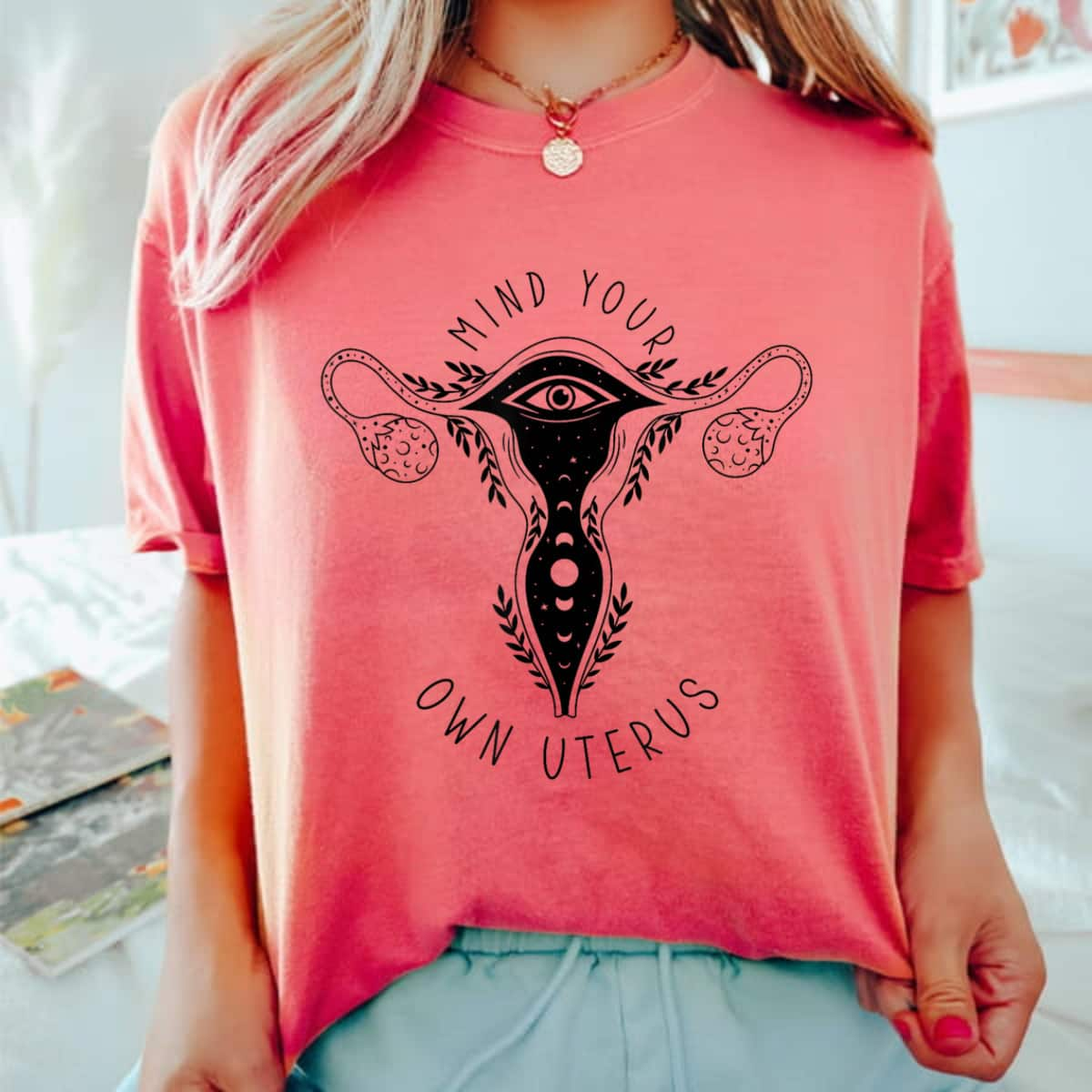 Vintage Retro Mind Your Own Uterus T-Shirt