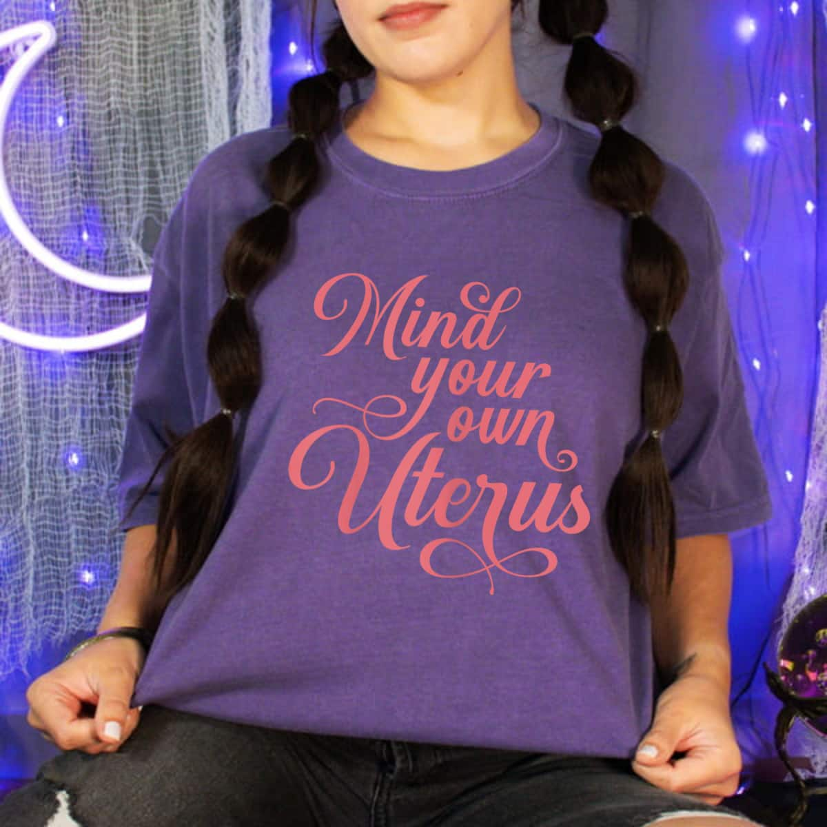 Pink Mind Your Own Uterus T-Shirt