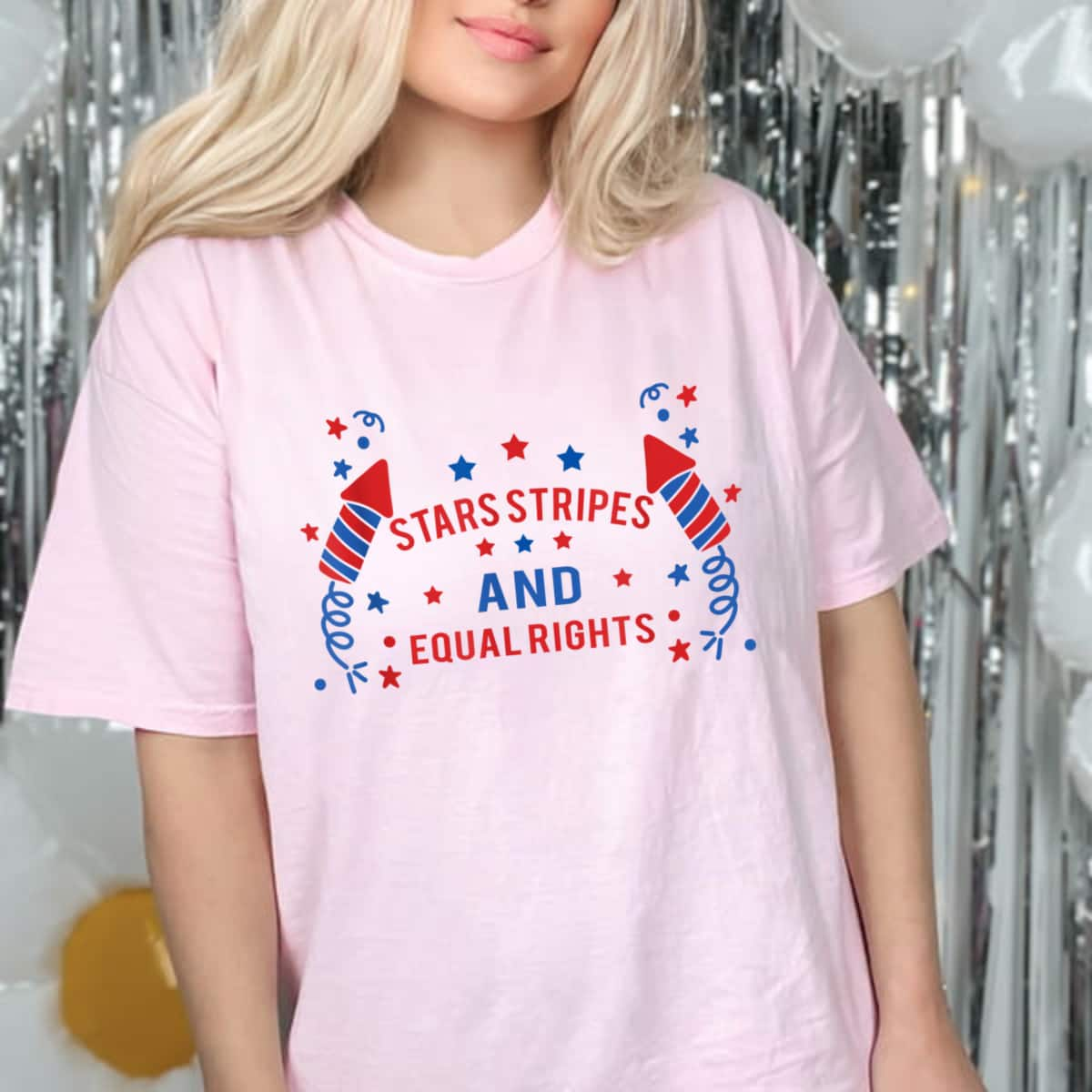 Stars Stripes And Equal Rights Firework T-Shirt