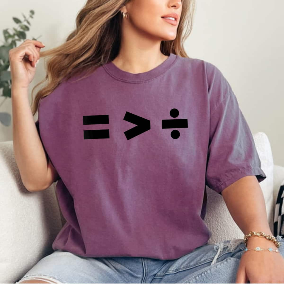 Equal Rights Equality Is Greater Than Division Math Symbols T-Shirt