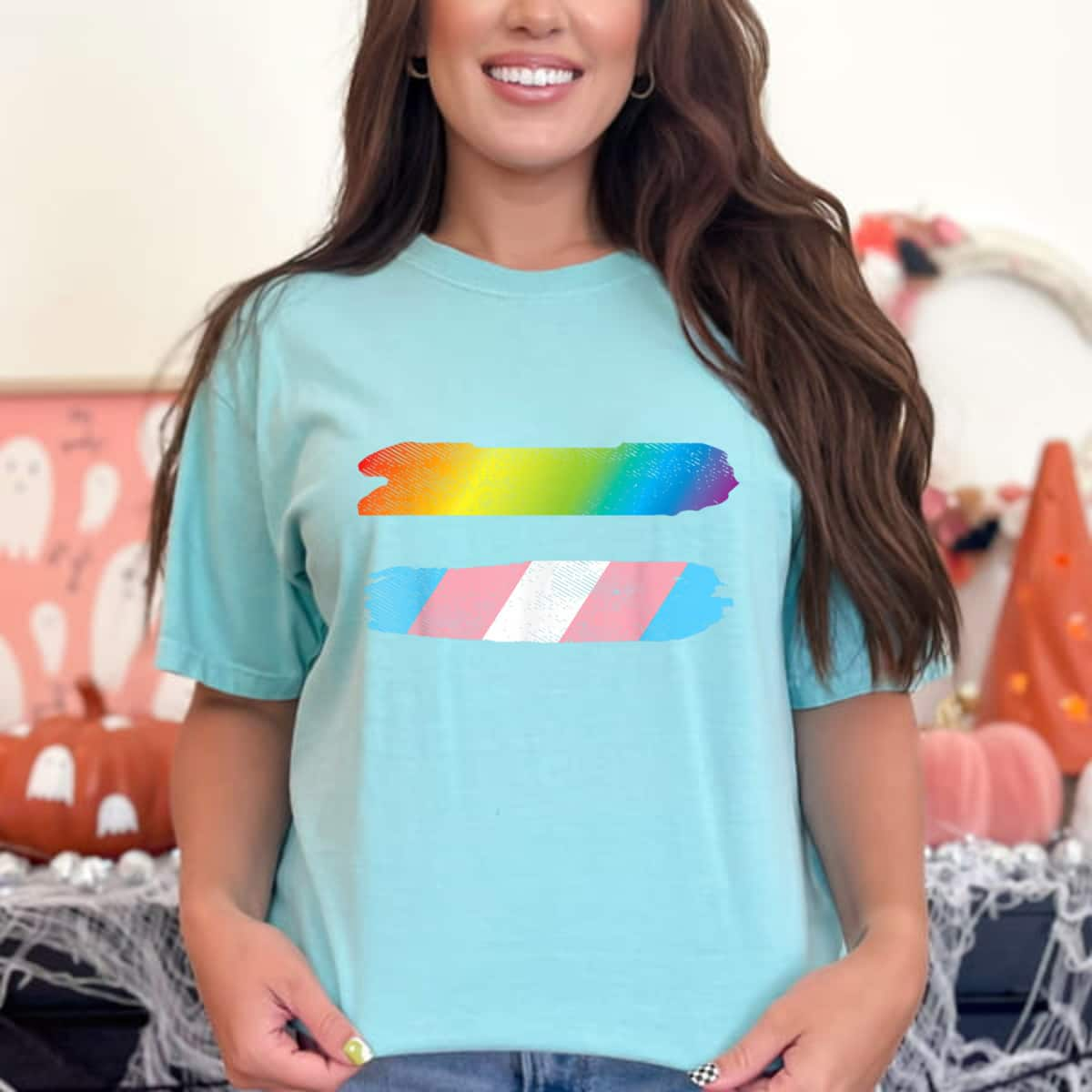 Rainbow LGBT Trans Rights Pride Flag T-Shirt