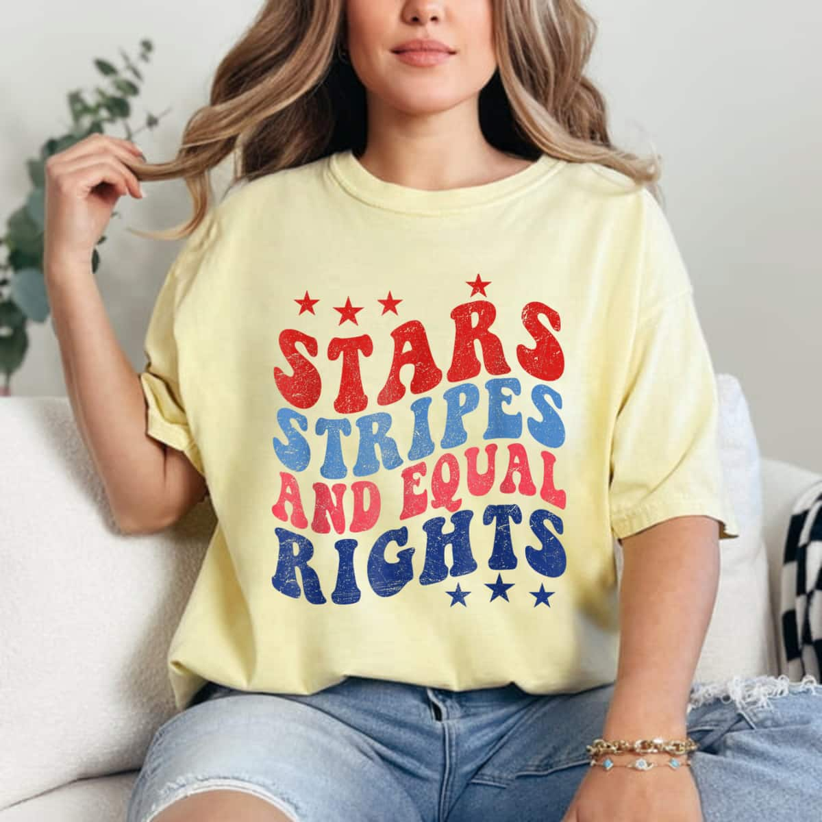 Stars Stripes And Equal Rights Gift For Strong Women T-Shirt