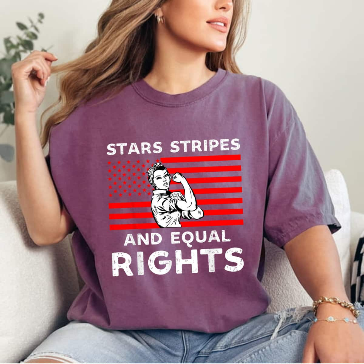 Stars Stripes And Equal Rights Strong Womens T-Shirt