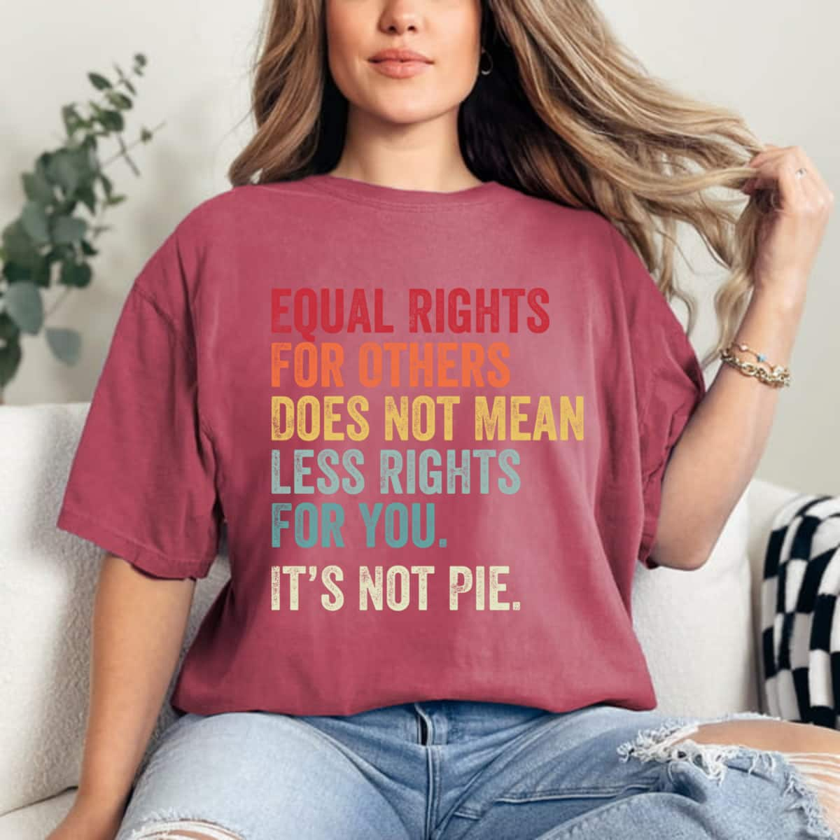 Cool Retro Symbol Equal Rights For Others It's Not Pie T-Shirt