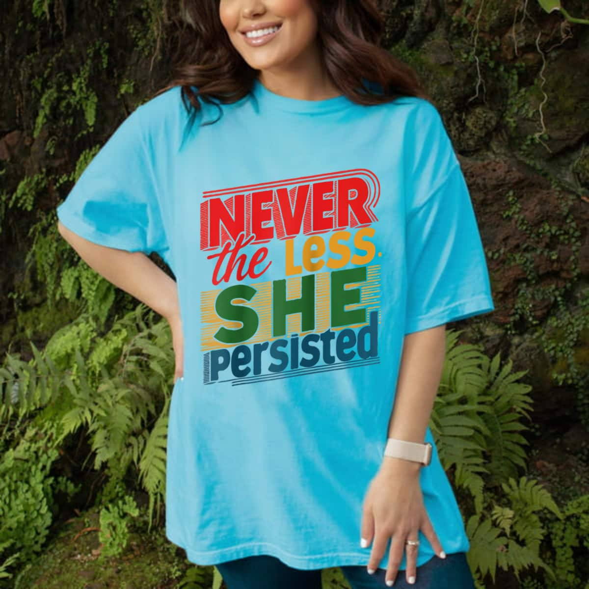 Never The Less She Persisted Rainbow Color T-Shirt