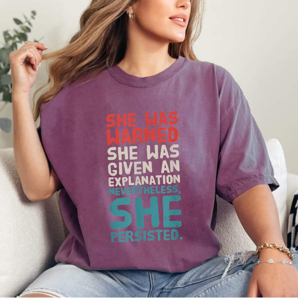 She Was Warned Powerful Nevertheless She Persisted T-Shirt