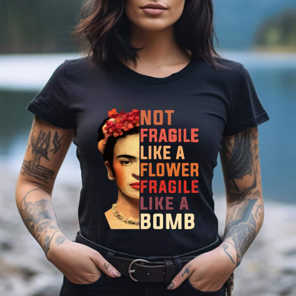 Ruth Bader Ginsburg Not Fragile Like A Flower But Fragile Like A Bomb T-Shirt