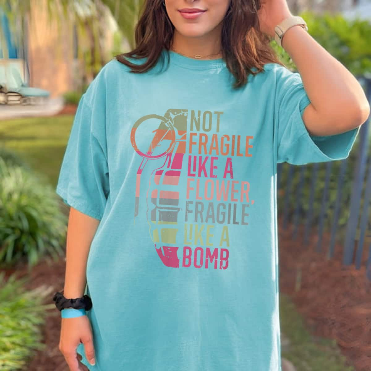 Vintage Not Fragile Like A Flower Fragile Like A Bomb T-Shirt