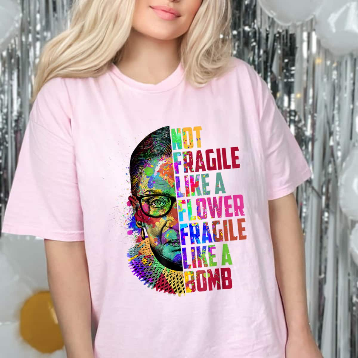 Notorious Ruth Bader Ginsburg Not Fragile Like A Flower But Like A Bomb T-Shirt