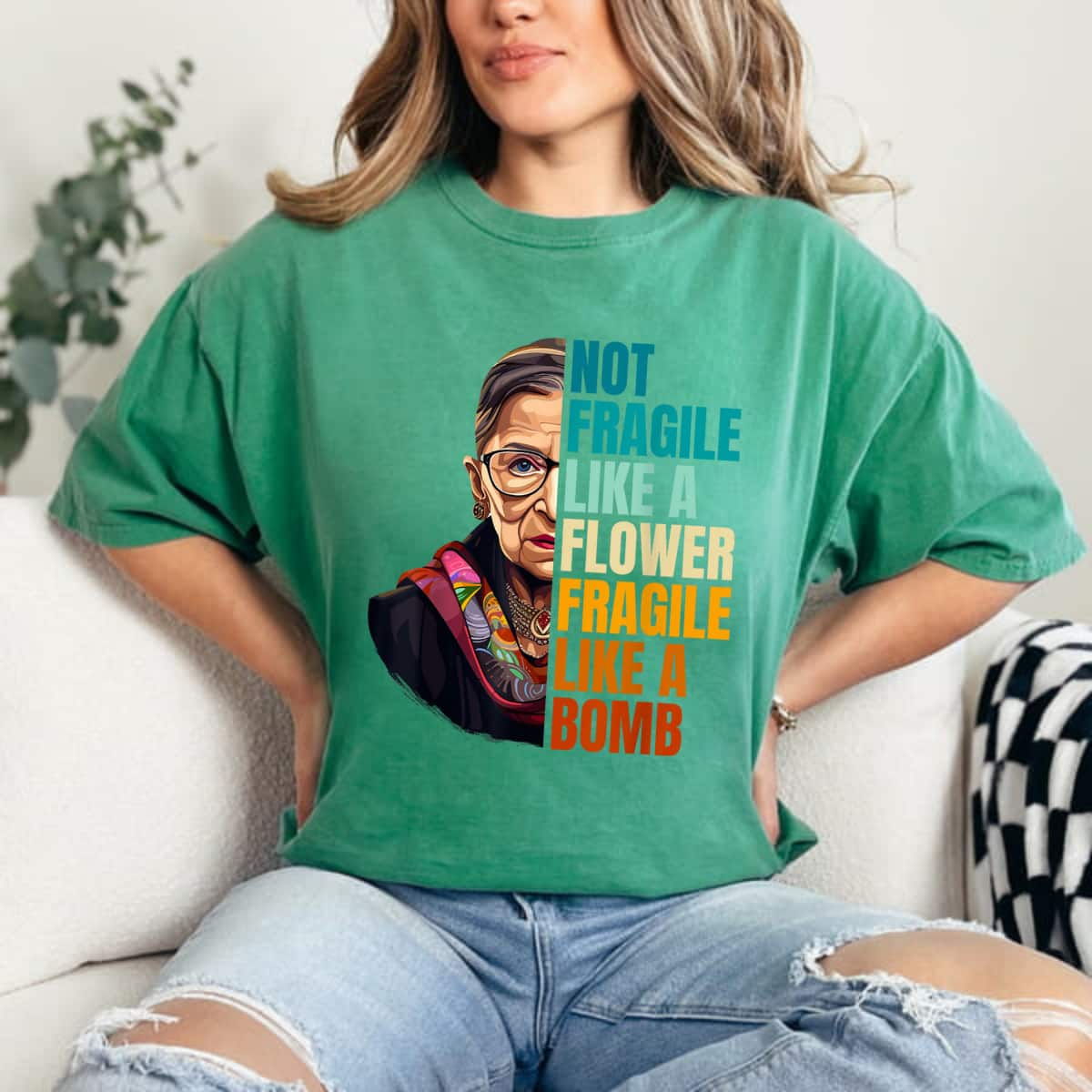 Colorful Vintage Not Fragile Like A Flower Fragile Like A Bomb T-Shirt