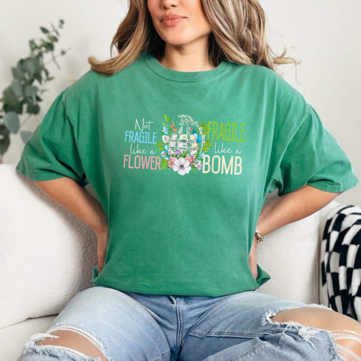 Awesome Gift Not Fragile Like A Flower, Fragile Like A Bomb T-Shirt