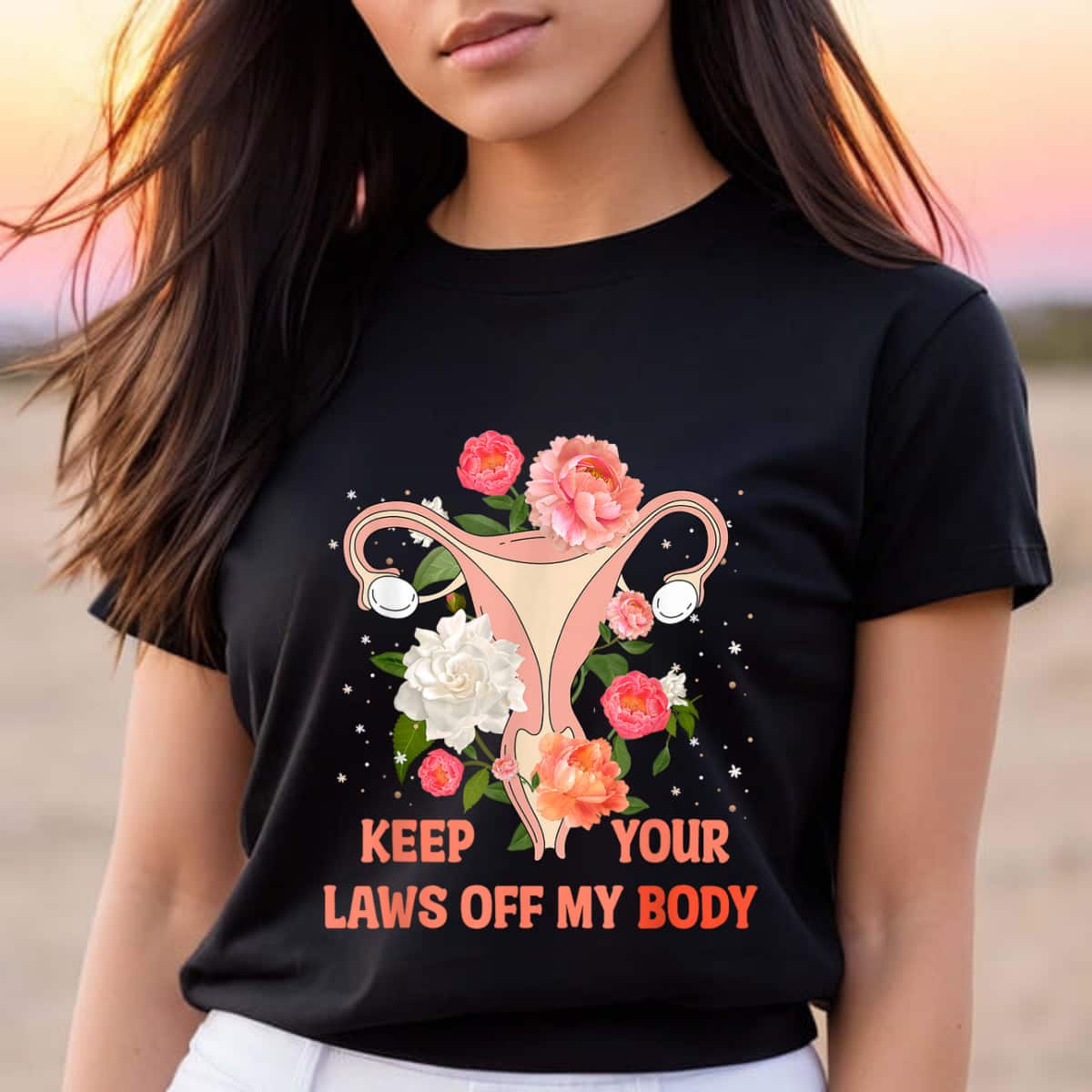 Keep Your Laws Off My Body Pro Choice Right Uterus T-Shirt