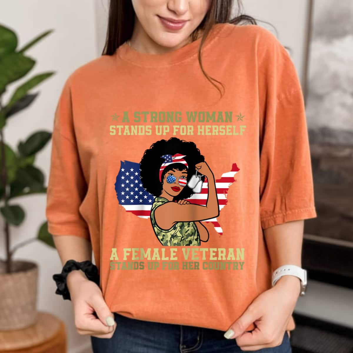 A Strong Woman Stands Up For Herself Motivational Quotes T-Shirt