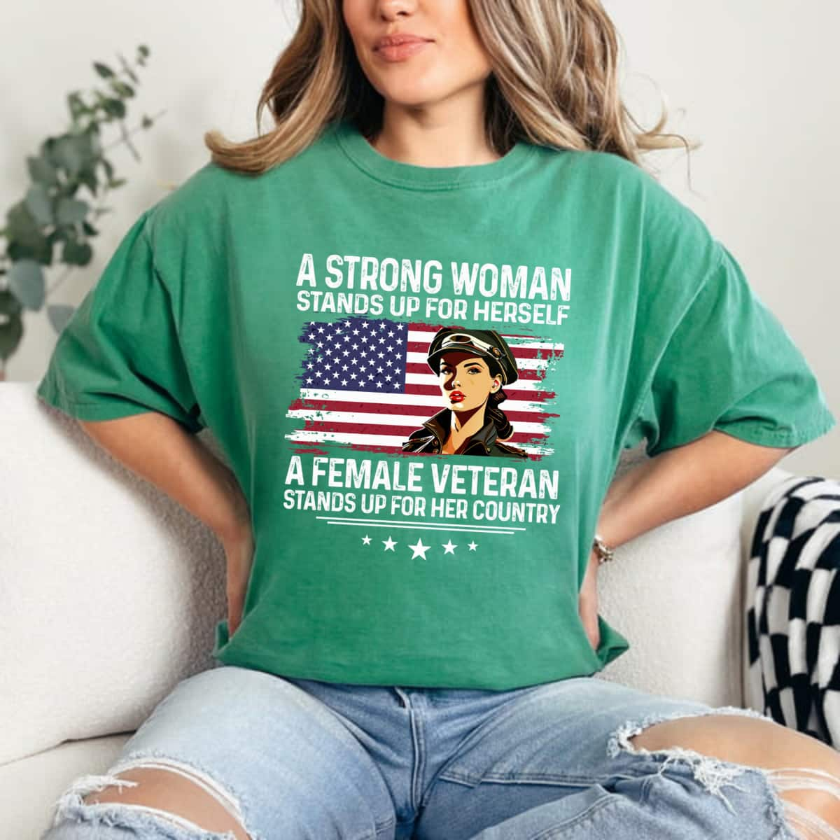 A Strong Woman Stands Up For Herself Supported Gift T-Shirt