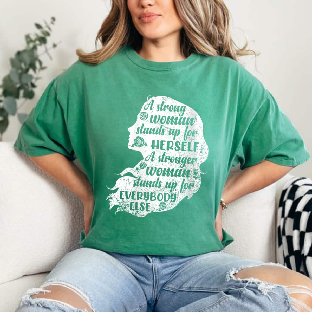 Unique Quotes A Strong Woman Stands Up For Herself T-Shirt