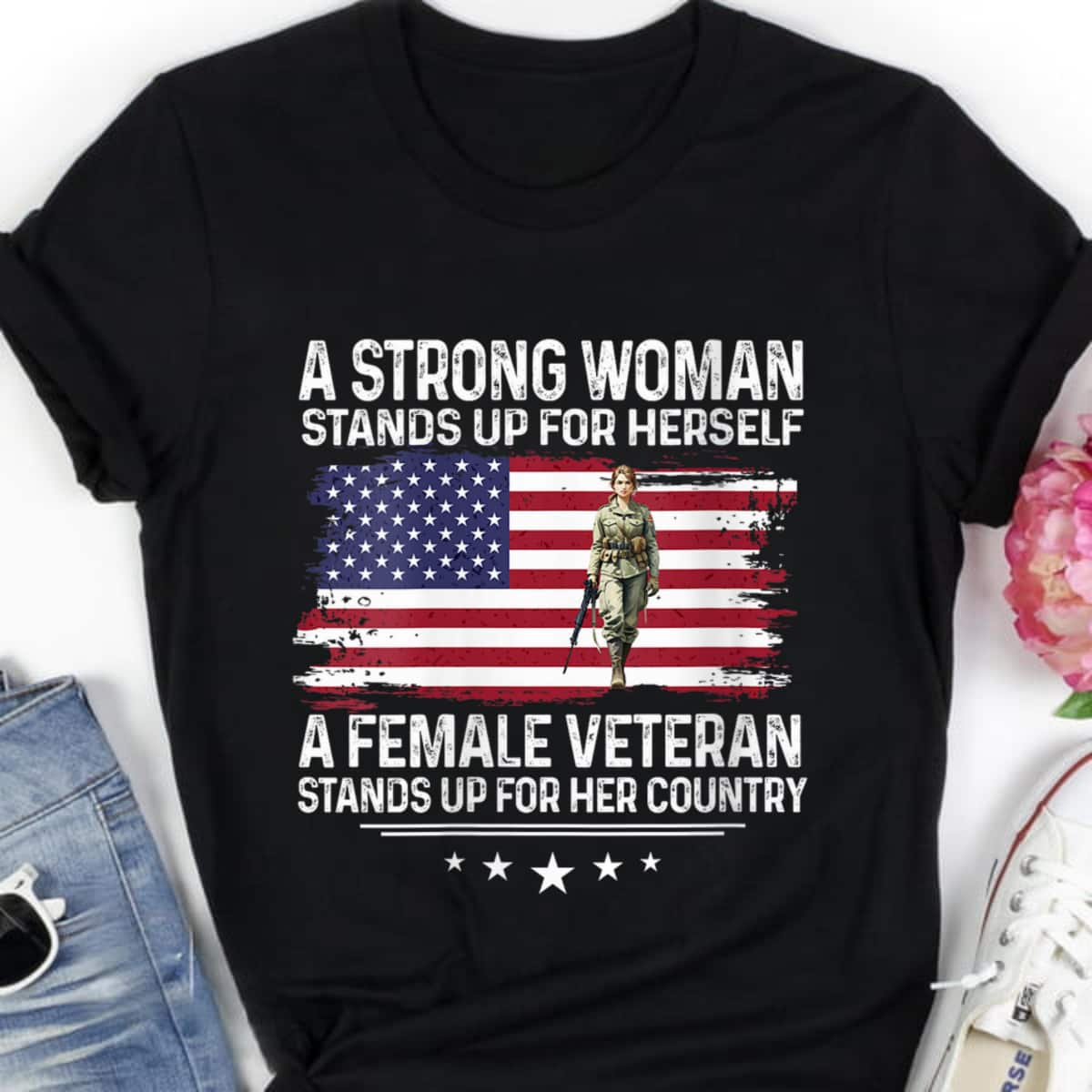 A Strong Woman Stands Up For Herself Power Girl T-Shirt