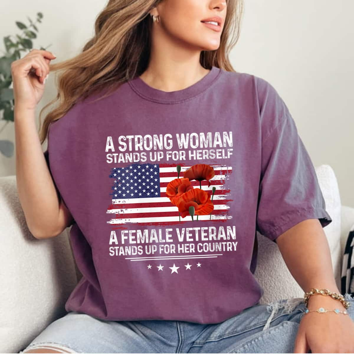 A Strong Woman Stands Up For Herself Floral T-Shirt