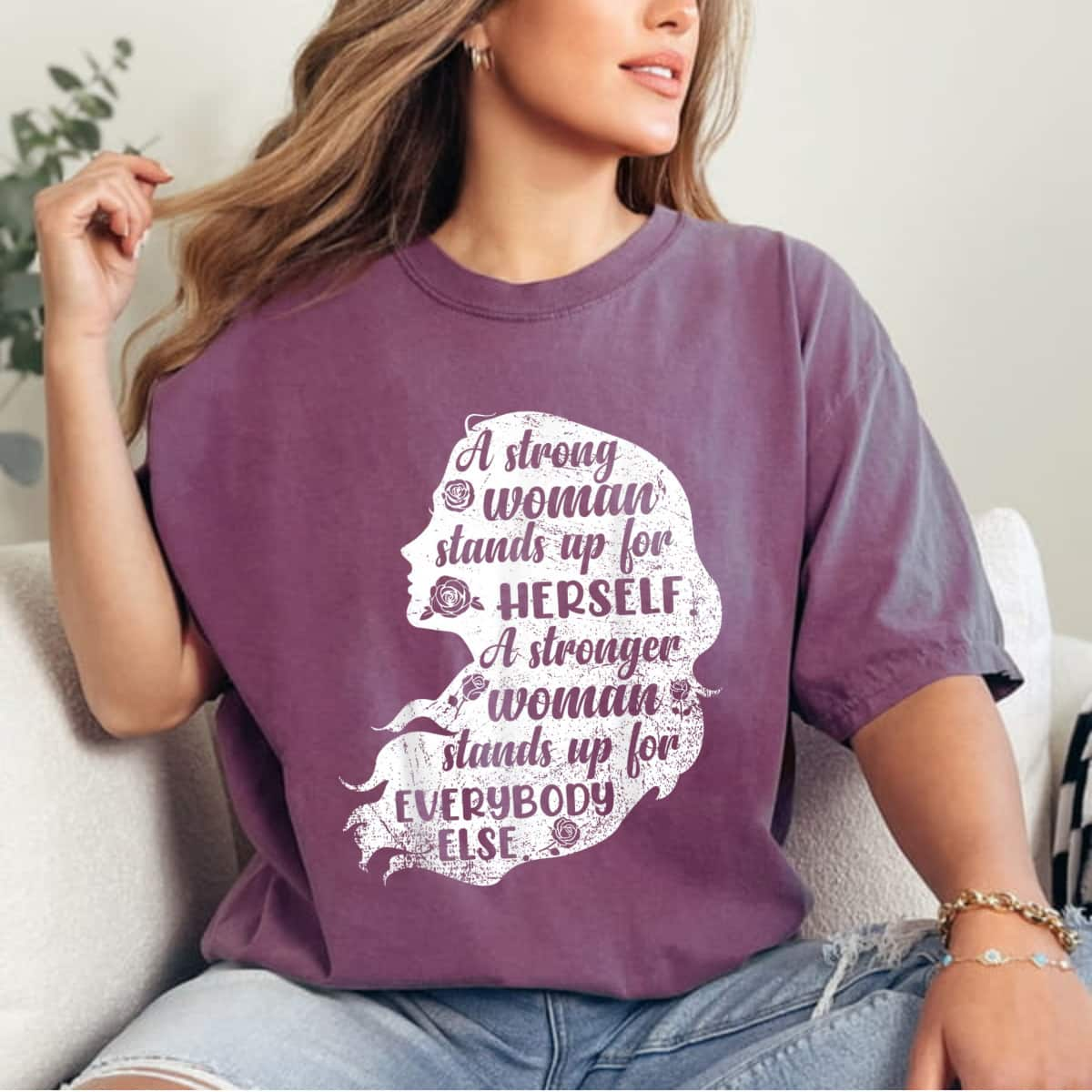 A Strong Woman Stands Up For Herself Feminist Symbol T-Shirt