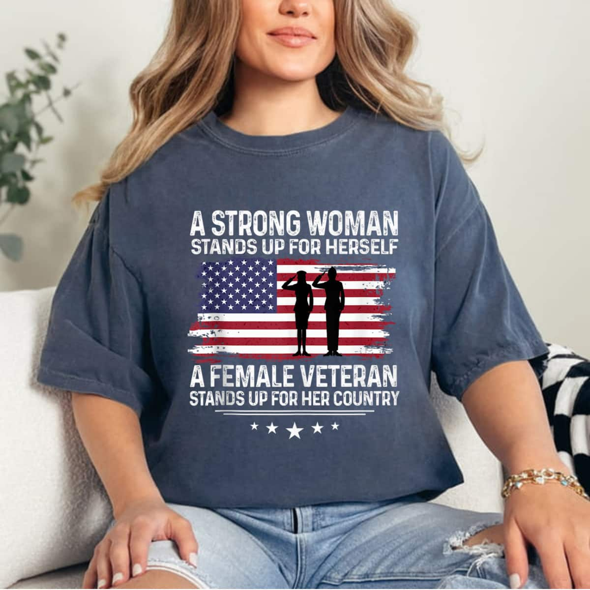 A Strong Woman Stands Up For Herself Supported Motivation T-Shirt