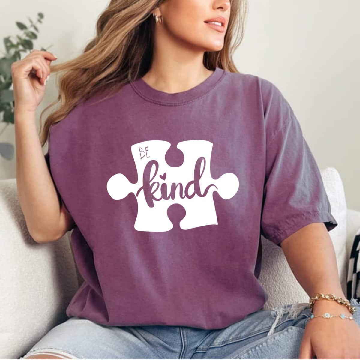 Be Kind Autism Awareness Puzzle Piece T-Shirt