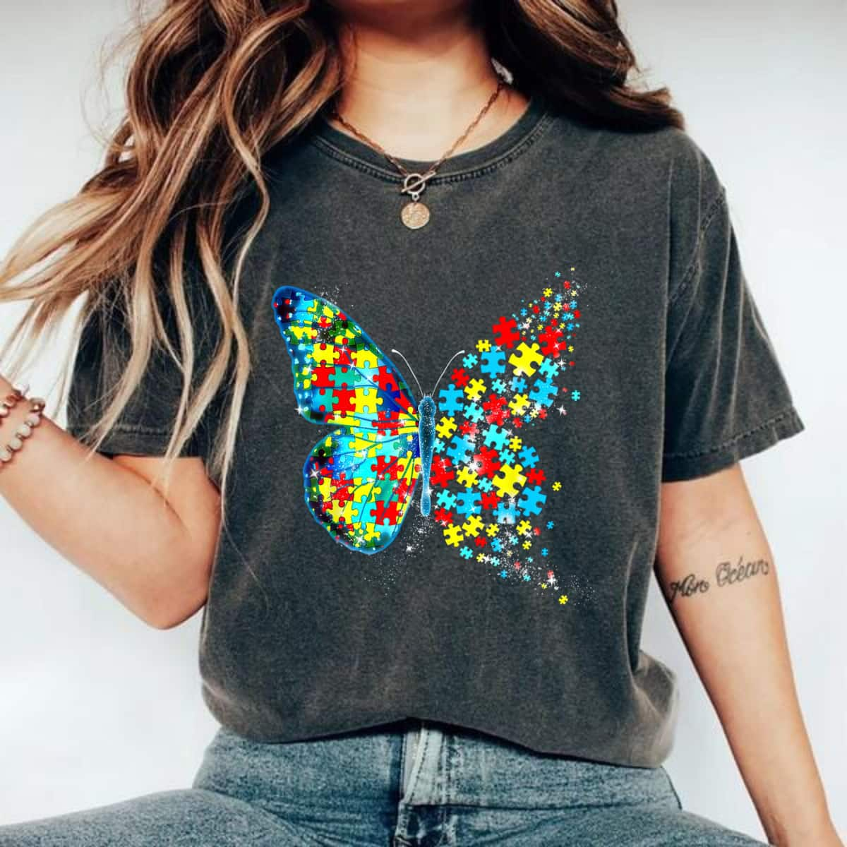 Autism Awareness Colorful Butterfly T-Shirt