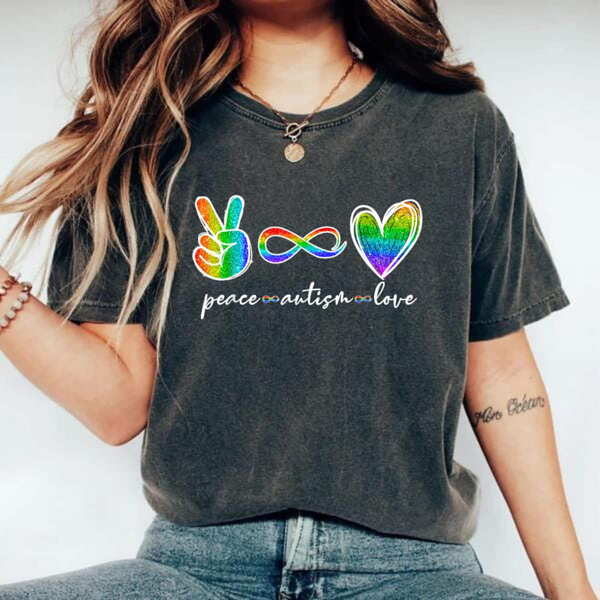 Peace Love Infinity Symbol Autism Awareness T-Shirt