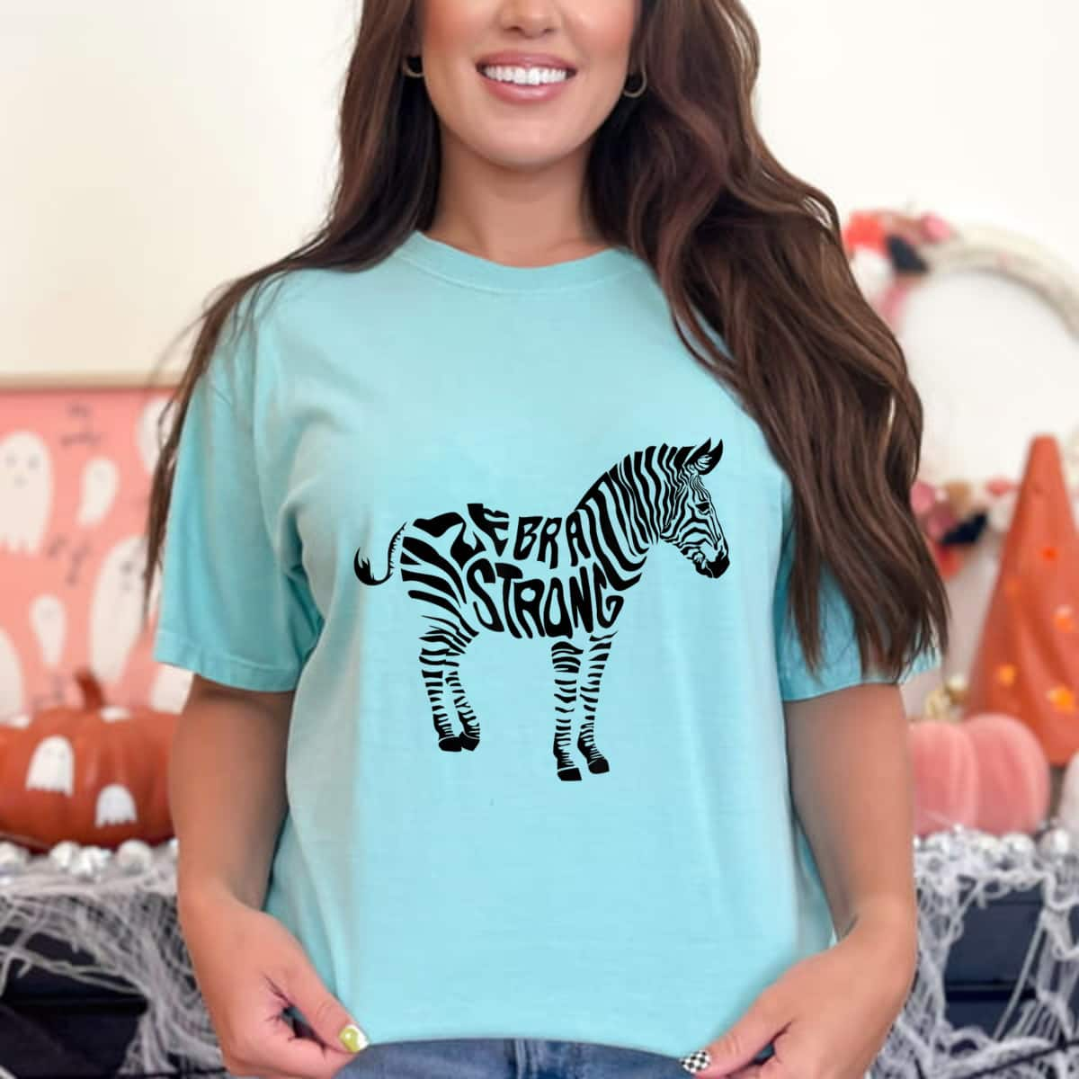 Cute Zebra Strong Gift For Strong Women T-Shirt