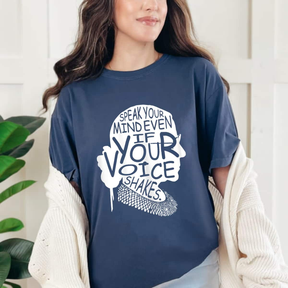 RBG Speak Your Mind Even If Your Voice Shakes Inspiration Quotes T-Shirt