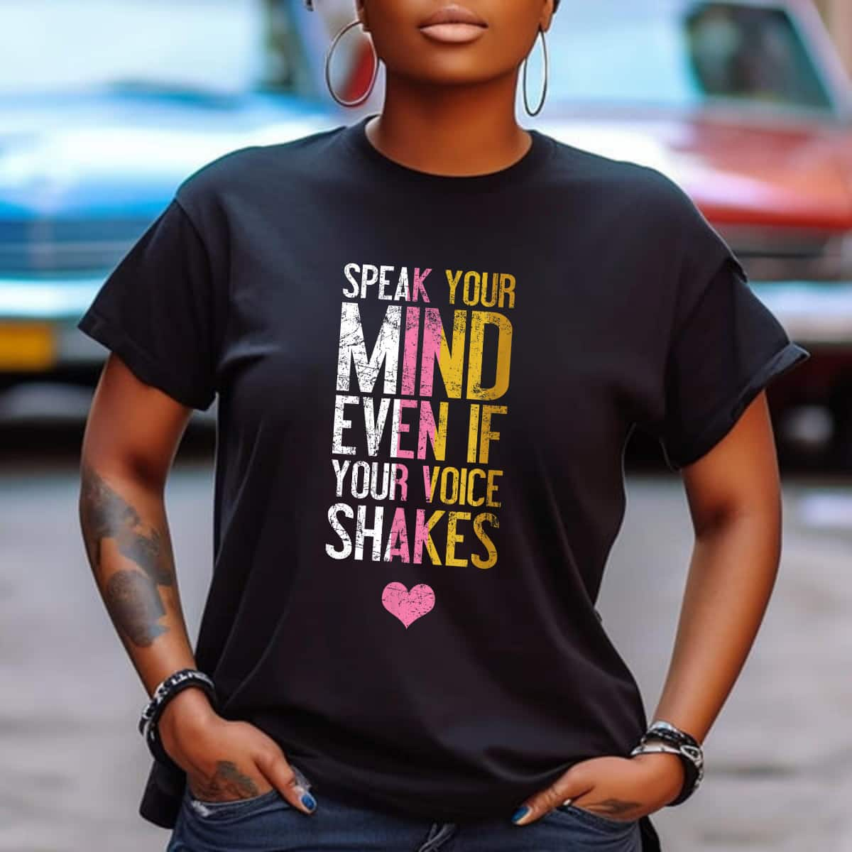 Speak Your Mind Even If Your Voice Shakes RBG Heart T-Shirt