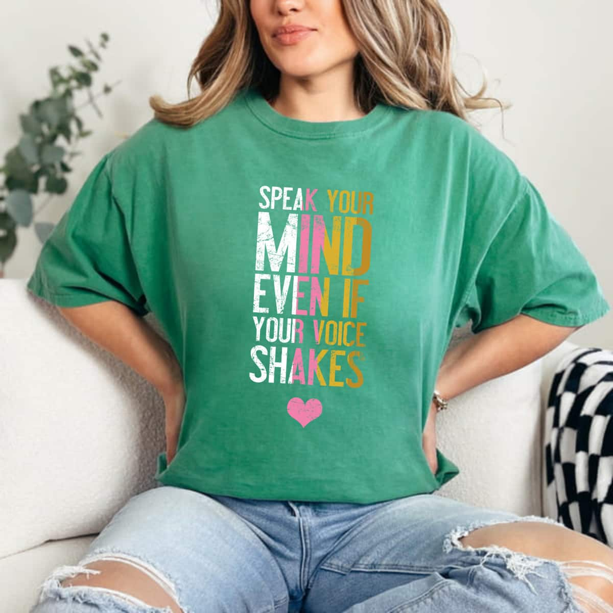 RBG Heart Speak Your Mind Even If Your Voice Shakes T-Shirt