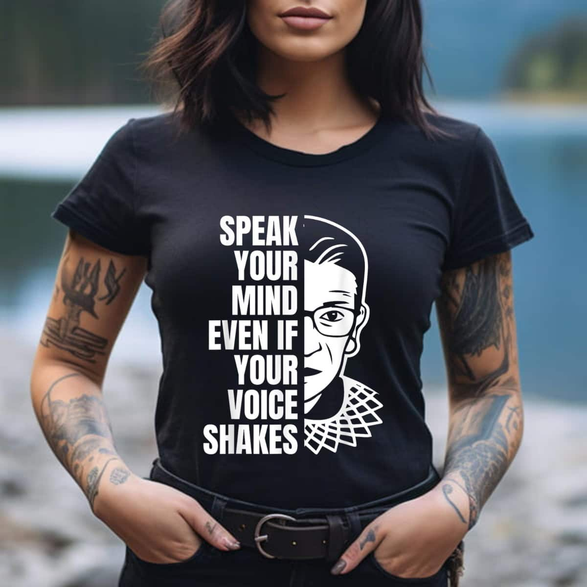 Speak Your Mind Even If Your Voice Shakes RBG Cool Quotes T-Shirt