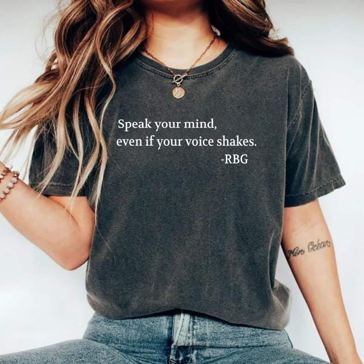 Speak Your Mind Even If Your Voice Shakes RBG Quotes T-Shirt