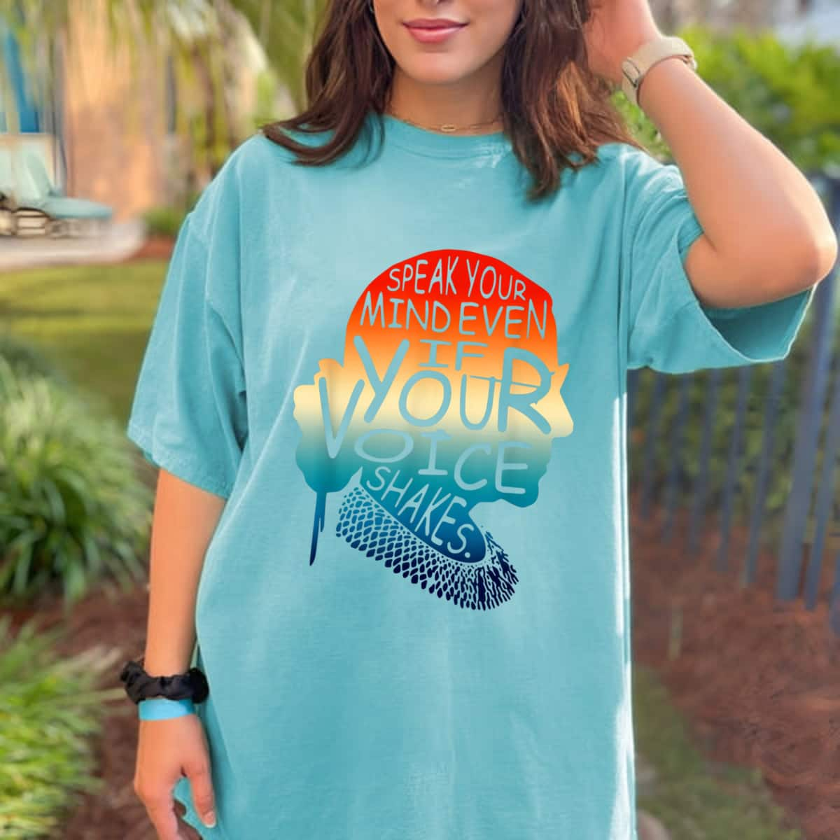 Speak Your Mind Even If Your Voice Shakes RBG Feminist Rights T-Shirt