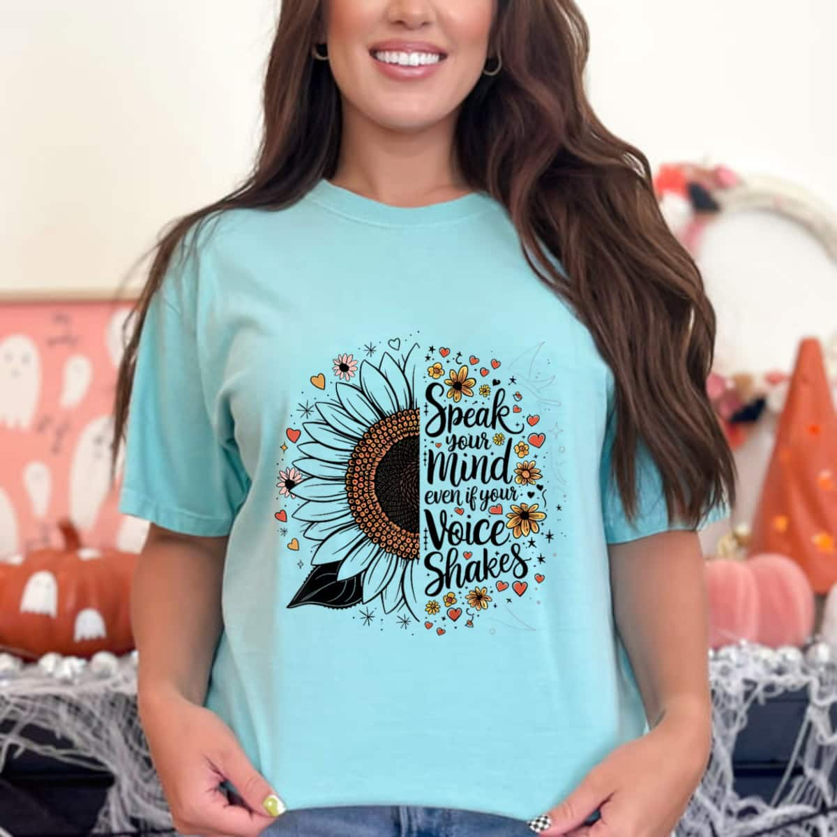 Unique Sunflower Speak Your Mind Even If Your Voice Shakes T-Shirt