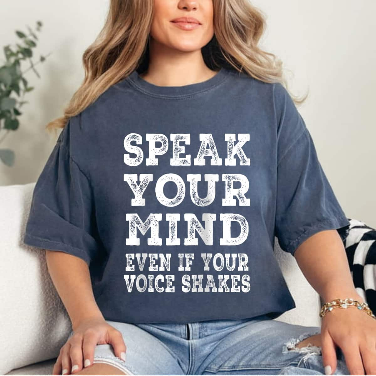 Speak Your Mind Even If Your Voice Shakes RBG Graphic T-Shirt