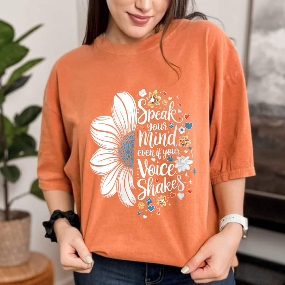 Floral Speak Your Mind Even If Your Voice Shakes T-Shirt