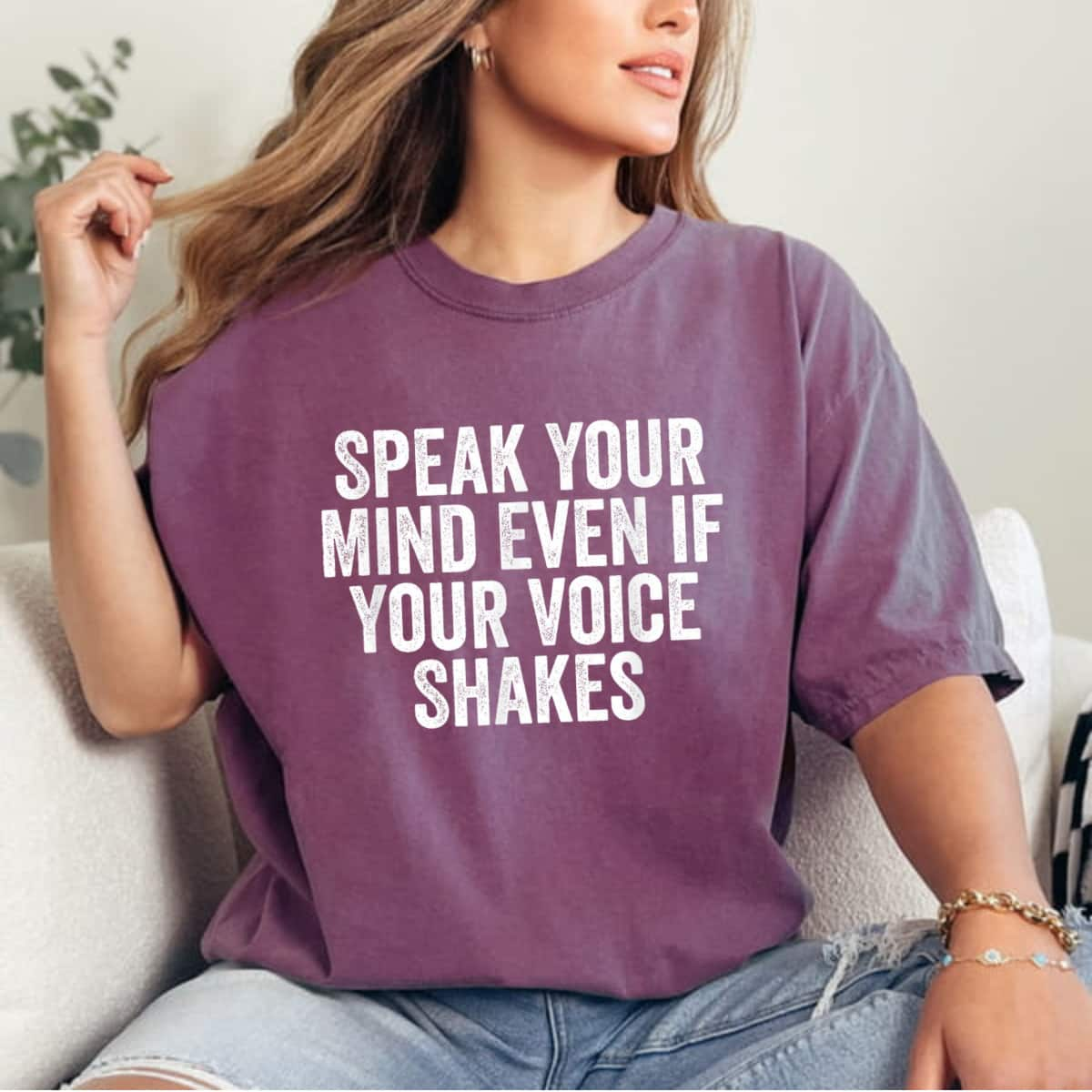 Funny Speak Your Mind Even If Your Voice Shakes T-Shirt