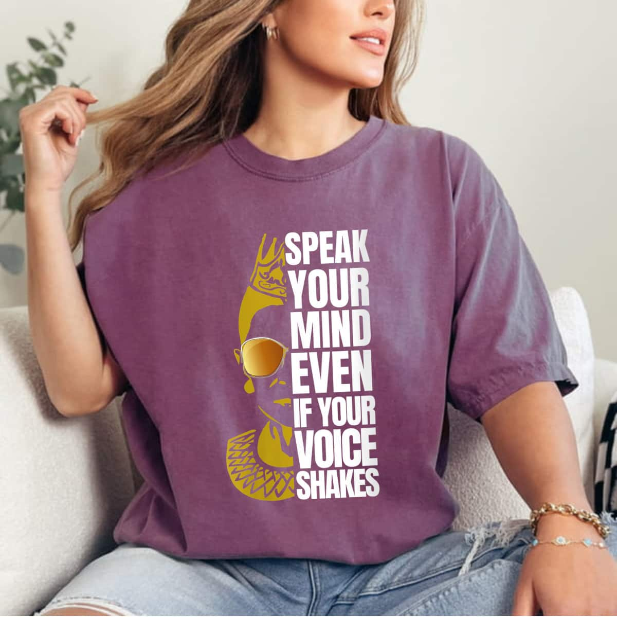 Speak Your Mind Even If Your Voice Shakes RBG T-Shirt