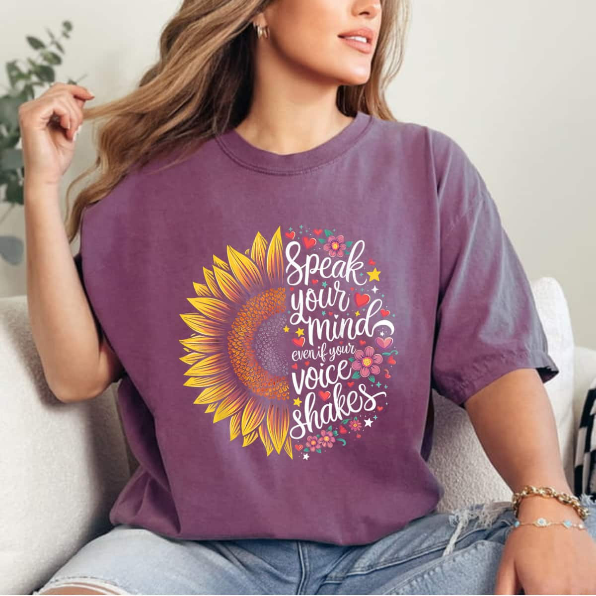 Classic Quotes Speak Your Mind Even If Your Voice Shakes T-Shirt