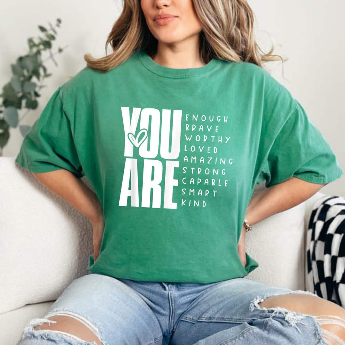 You Are Enough Brave Worthy Amazing Strong Amazing Cool Quotes T-Shirt