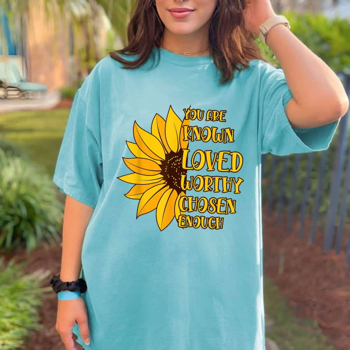 Sunflower You Are Known Loved Worthy Chosen Enough T-Shirt