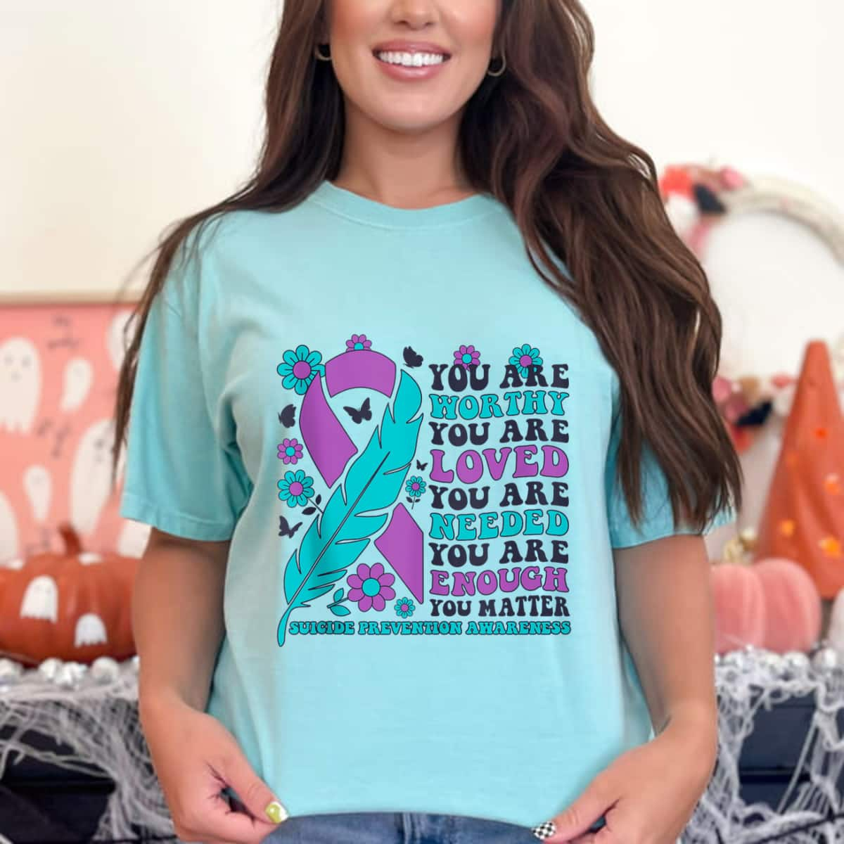 You Are Worthy Loved Needed Enough Ribbon T-Shirt