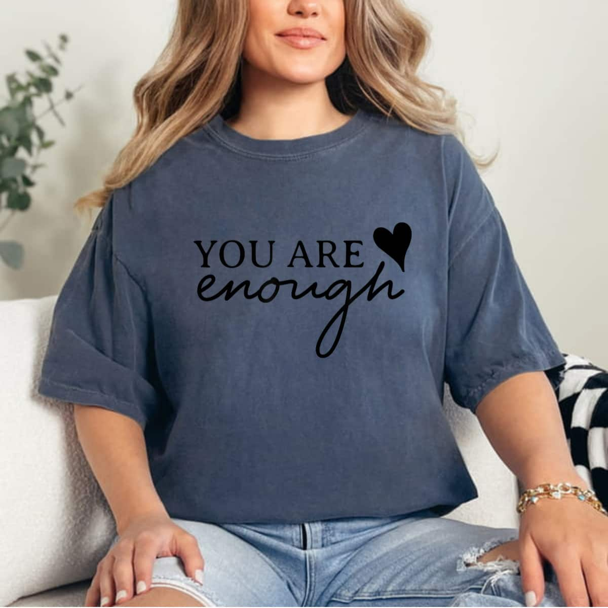 Black Heart You Are Enough T-Shirt