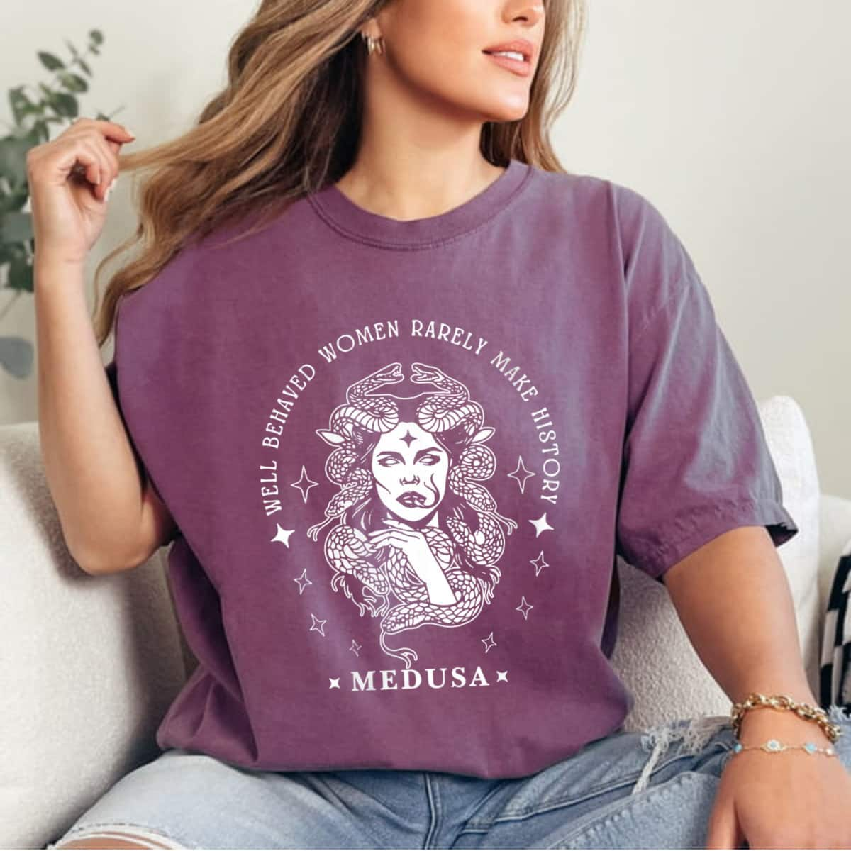 Snake Goddess Well Behaved Women Rarely Make History T-Shirt